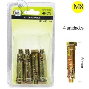 CHUMBADOR PARABOLT KIT 4 UNIDADES M8X60mm (ID-0802P)