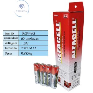 PILHA ALFACELL AA COMUM COM 60 UNIDADES (R6P/45G)