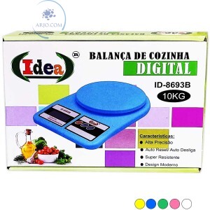 BALANÇA DIGITAL PARA COZINHA 10Kg COLORIDA (ID-8693B)