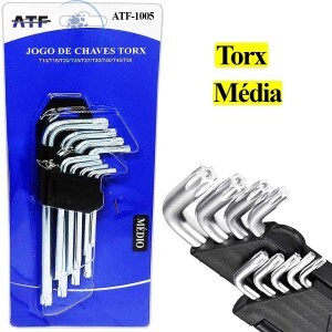 JOGO DE CHAVES TORX 09 UNIDADES MÉDIA (ATF-1005)