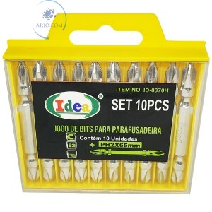JOGO DE BITS 10 PEÇAS PARA PARAFUSADEIRA (ID-8370H)