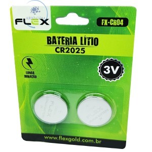 BATERIA CR2025 BOTÃO 3V CARTELA COM 2 UNIDADES (FX-CR04)