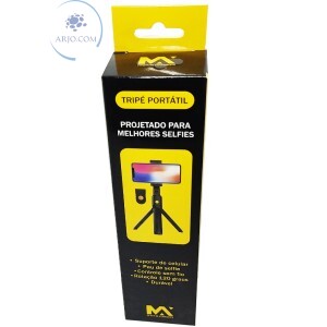 TRIPÉ PORTÁTIL COM SUPORTE PARA CELULAR E CONTROLE REMOTO (MAX-TR002)