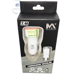 CARREGADOR VEICULAR 02 USB 2.4A COM CABO MICRO USB (MAX-630CAR)