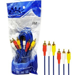 CABO ÁUDIO E VÍDEO 3RCA+3RCA 3 METROS (N176)