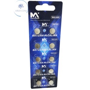 BATERIA AG9 ALCALINA 1,5V CARTELA COM 10 UNIDADES (MAX-AG9)