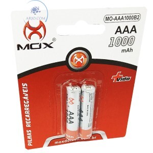 PILHA RECARREGÁVEL AAA 1000mAh BLISTER COM 2 UNIDADES (MO-AAA1000B2)