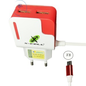 CARREGADOR MICRO USB V8 ULTRA RÁPIDO COM 02 ENTRADAS USB 3.1A (XC-UR11).
