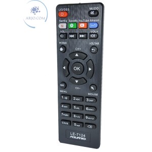 CONTROLE REMOTO RECEPTOR TV BOX AQUÁRIO (LE-7124)