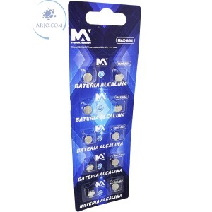 BATERIA AG4 ALCALINA 1,5V CARTELA COM 10 UNIDADES (MAX-AG4)