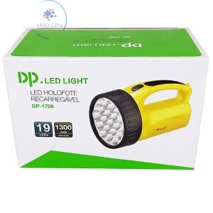 LANTERNA HOLOFOTE RECARREGÁVEL 19 LEDs (DP-1706)