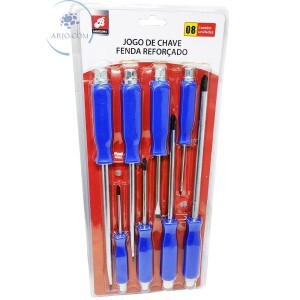 JOGO DE CHAVE FENDA REFORÇADO 8 PEÇAS (BAR-321001-4)