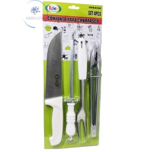 CONJUNTO PARA CHURRASCO KIT COM 4 PEÇAS (ID-213K)