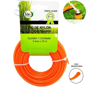 FIO DE NYLON REDONDO PARA ROÇADEIRA 3mmX15m (ID-5848F)
