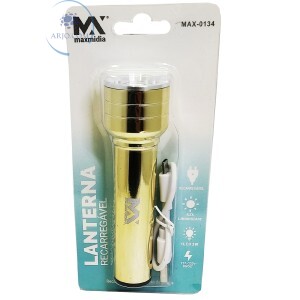 LANTERNA RECARREGÁVEL 1LED 3W (MAX-0134)