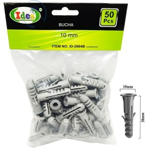 BUCHA DE FIXAÇÃO COM ANEL 10mm 50 UNIDADES (ID-2864B)