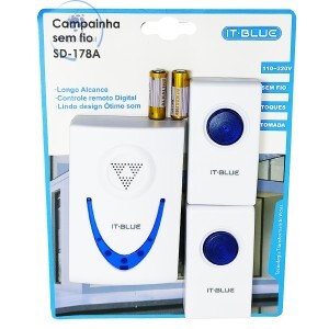 CAMPAINHA SEM FIO COM 02 TRANSMISSORES (SD-178A)