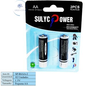 PILHA AA COMUM  CARTELA COM 02 UNIDADES (SP-R6AA-2)