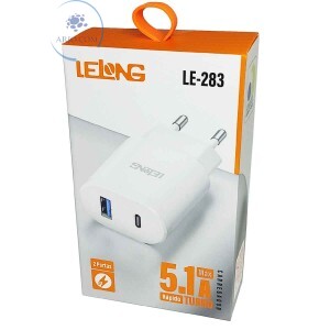 CARREGADOR USB E TIPO-C TURBO 5.1A (LE-283)