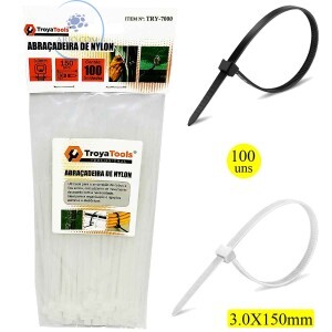 ABRAÇADEIRA DE NYLON 03 X 150mm PACOTE COM 100 PEÇAS (TRY-7000)