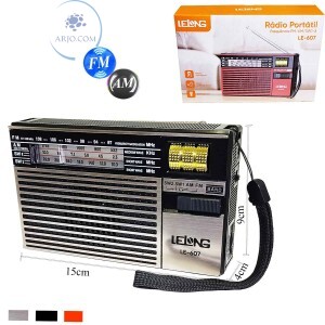 RÁDIO RECARREGÁVEL PORTÁTIL ANALÓGICO  (LE-607)