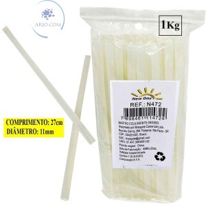 BASTÃO  PARA COLA QUENTE 270mmX11mm PACOTE 1kg (N472)