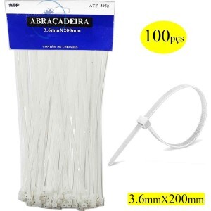 ABRAÇADEIRA EM NYLON 3.6X200mm 100 PEÇAS (ATF-3952)