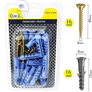 KIT PARAFUSO + BUCHA 8mm (ID-4345P)