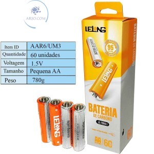 PILHA AA COMUM TUBO COM 60 UNIDADES (LE-7999-1)