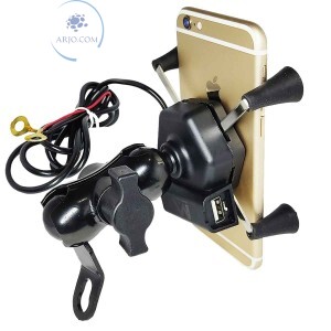 SUPORTE E CARREGADOR DE CELULAR PARA MOTO (LE-041)