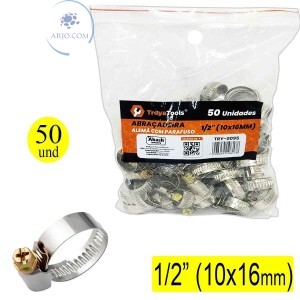 ABRAÇADEIRA ALEMÃ COM PARAFUSO 50 UNIDADES (TRY-0095)