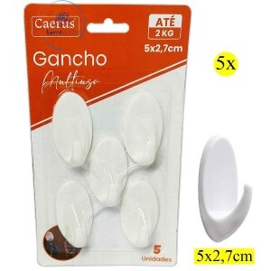 GANCHO ADESIVO MULTIUSO 5X2.7cm (CRS-2327)