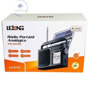 RÁDIO RECARREGÁVEL BLUETOOTH COM PAINEL SOLAR (LE-679)