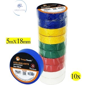 FITA ISOLANTE ANTICHAMA 5m COLORIDA 10 UNIDADES (TRY-0126)